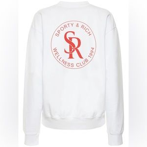 Sporty & Rich Wellness Club Logo Print Sweatshirt Large